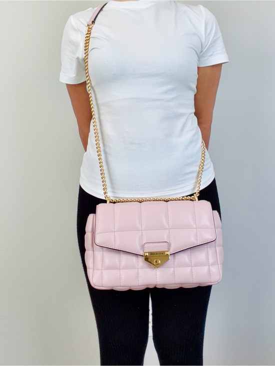 Michael Kors Blush Quilted Shoulder Bag with Gold Hardware main image 0